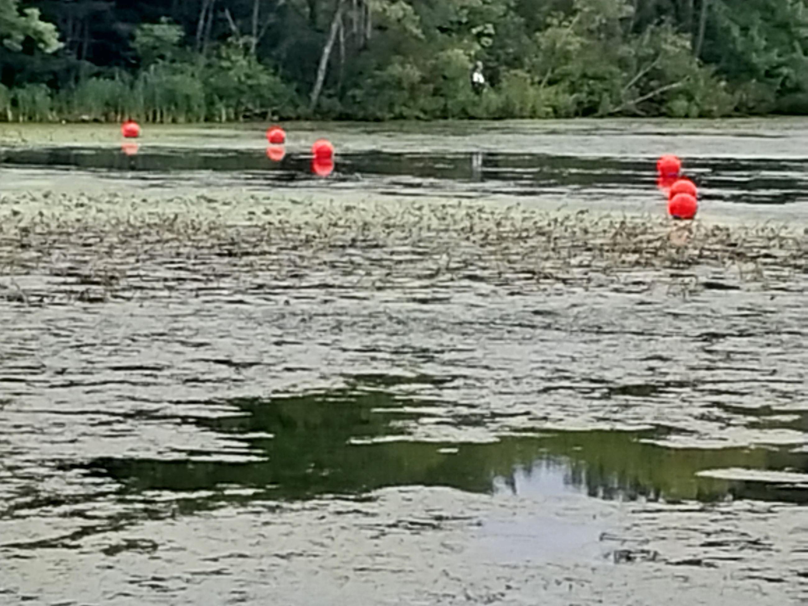 08232024_Reservoir Sediment Removal_Markers set in area of work in the water